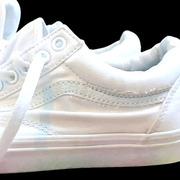 VANS Mens White Old Skool Canvas Shoes- Size US Men 7.5/Women 9 - Picture 9 of 14